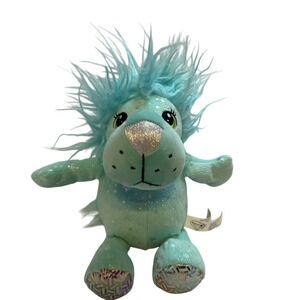redemption‎ plus plush 322354 turquoise silver sparkle lion